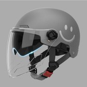 Resim Globalpurchase Kask Kulak Korumalı Çift Lensler Güneş Korumalı Dört Mevsim Banliyö Bisiklet Kaskı - Gri Çift Lensler Gri 