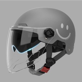 Resim Globalpurchase Kask Kulak Korumalı Çift Lensler Güneş Korumalı Dört Mevsim Banliyö Bisiklet Kaskı - Gri Çift Lensler Gri 