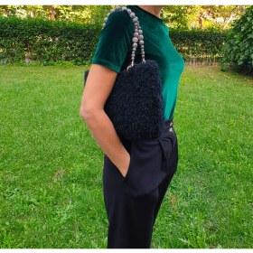 Resim Craft El Örgüsü Siyah El ve Omuzçantası 