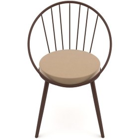 Resim Evdemo Eylül Metal Tel Sandalye Kahve 