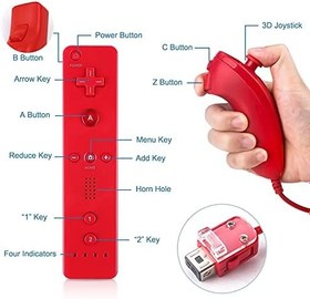 Resim Edorco Remote Controller for Wii Nintendo, Wii Remote and Nunchuck Joystick for Wii and Wii U Console(White and Red) 