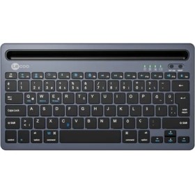 Resim Hello Papana Lenovo Lecoo BK100 Q Kablosuz Bluetoothlu Gri Klavye 