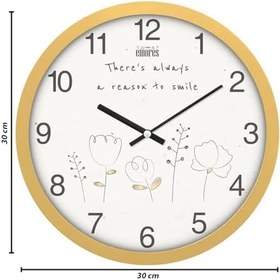 Resim Emores 30 Cm Gerçek Cam Sessiz Mekanizma Duvar Saati 