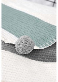 Resim Battaniye Ponponlu Özel Çantalı 150x200 Cm Pamme Gri 