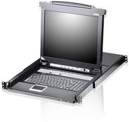 Resim ATEN-CL5708IMT 8-Port PS/2-USB VGA LCD KVM over IP Switch with 17 LED-backlit LCD monitor in a Slideaway™, Turkish keyboard, Daisy-Chain Port and USB Peripheral Support 