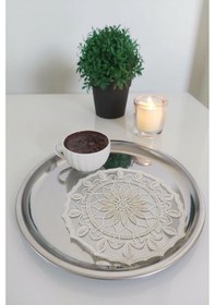 Resim 6 Adet Elegant Krem & Gold Fransız Tarzı Modern Bardak Altlığı & 