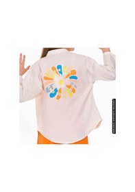 Resim Kız Papatya Gömlek 8-14 Yaş 34313 Kgml09021 Ekru - Oranj Çok Renkli 