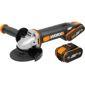 Resim WX803 20VOLT 2.0/4.0 Ah. Li-Ion Çift Akülü 125MM Profesyonel Şarjlı Avuç Taşlama 