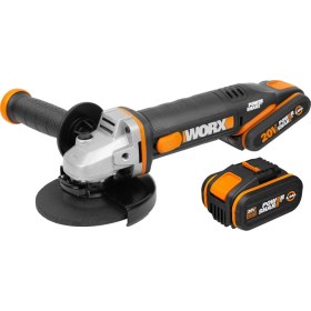 Resim WX803 20VOLT 2.0/4.0 Ah. Li-Ion Çift Akülü 125MM Profesyonel Şarjlı Avuç Taşlama 