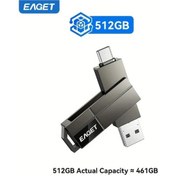 Resim Dashanshop Eaget 512gb Usb 3.2 Çift Flash Bellek 120mb/s Okuma Type C Usb C Cf33 