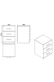 Resim Yurudesign Vario C Ofis 3 Lü Keson Barok-Antrasit 