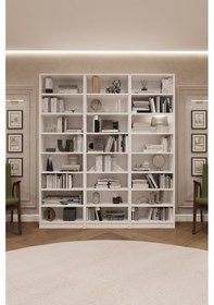 Resim Asra Trend %100 MDFLAM Beyaz Kitaplık K-20 