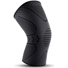 Resim Jeemson Koşu Ve Bisiklet İçin Nefes Alabilir Silikon Dizlik - M Boy Siyah Gri Gri 