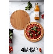 Resim ModaCar 4 ADET Pizza Sunum ve Kesim Tahtası 719342 Toptan Paket 