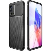 Resim Oppo A55 Kılıf Negro Karbon Görünüm Kamera Korumalı Silikon + Nano Glass Siyah Gpack