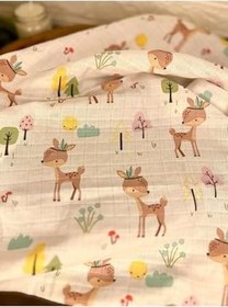 Resim Jaju Baby Ceylan Desen Çok Amaçlı Çift Katlı Müslin Battaniye%100 Pamuk Bez Örtü (110 * 110) 