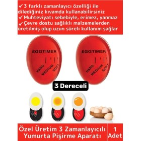 Resim Özel Yüksek Kaliteli Yanmaz Erimez 3 Farklı Zamanlayıcılı Yumurta Pişirme Derecesi Aparatı Egg Timer 