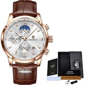 Resim Hanyang Gül Altın Beyaz Lıge Yeni Büyük Erkek Saatler Top Marka Lüks Paslanmaz Çelik Kuvars Izle Erkekler Spor Tarihi Erkek Saat Su Geçirmez Kol Saati Erkekler Için (Yurt Dışından) 