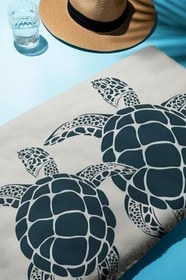 Resim Dijital Baskı Plaj Deniz Havlusu Kaplumbağa Desenli Peştamal HVL0128 