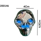 Resim gcstore 12 Volt 4 Lü Mavi Ledli Kuru Kafa Modeli Dekor Lamba 