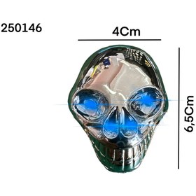 Resim gcstore 12 Volt 4 Lü Mavi Ledli Kuru Kafa Modeli Dekor Lamba 