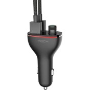 Resim ROCK Kaya B300 Kablosuz Bluetooth V4.2 Fm Verici Radyo Adaptörü Araç Şarj-Siyah (Yurt Dışından) 