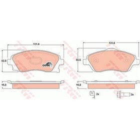 Resim TRW GDB1570 Fren Balatası Ön Corsa C 00- Combo 00- Merıva A 03- Tigra B 04- 
