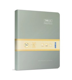 Resim The Book Pastel 17x24 160 Yaprak 4 Bölmeli Sert Kapak Ciltli Defter 3048 Çizgili Gri Pastel Gri 