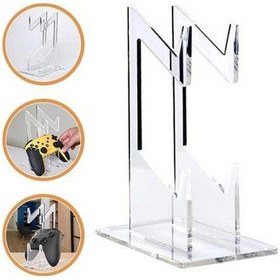 Resim Bosphorusboutique Şeffaf Ps5 Ps4 Ps3 Oyun Kolu Katmanlı Depolama Çift Braketi Akrilik Raf Standı / Qp 