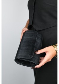 Resim Luvishoes Luvi Shoes Ago Siyah Çizgili Kadın Abiye Çanta Çok Renkli 