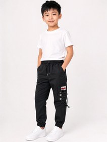 Resim Erkek Çocuk Kargo Cepli Outdoor Jogger Pantolon - Boyalı Gri / 11-12 Yaş 