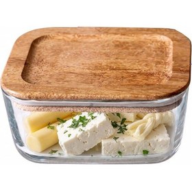 Resim Akasya Ahşap Kapaklı 6'lı Kahvaltılık Saklama Kabı Seti - 270 Ml Vakumlu & Sızdırmaz Cam Kavanoz Kahverengi 