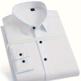 Resim 2025 Erkek Tercihi, Zanaat: İlkbahar/Sonbahar Şık İş Kıyafeti Uzun Kollu Düğmeli Gömlek - Buruşmaz Donuk Olmayan Kenarlı Pürüzsüz Yapılı, Çalışan, İş ile Parti Şehir Stili, İçin Klasik Yaka Tasarımı Ofis Giyimi Modern Erkek Modası İnce İşlemeli Tarzlı Üst Yetişkin Giysiler 