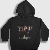 Resim Unisex Çocuk Siyah Poster Cullen Family Twilight Kapüşonlu Sweatshirt 