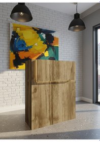 Resim Resital Ledli Karşılama Bankosu G-90 Cm Ofis Kasa Resepsiyon Masası Banko-003-2-2 