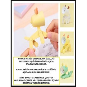 Resim Didihou Lamba Ders Çalışma Masa Gece Lambası Mini Geyik Tasarımlı Kitap Okuma LED Işıklı Lamba 