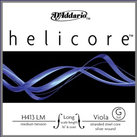 Resim D'Addario H413LM Helicore Tek Viyola Teli - Medium (Sol) 