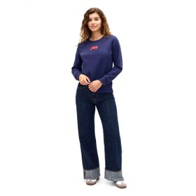 Resim GAP Relaxed Logo Kadın Lacivert Günlük Stil Eşofman Üstü 800444002 