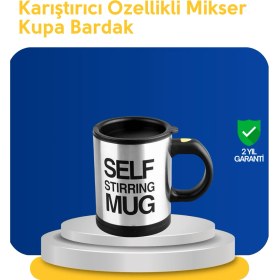 Resim Pratik ve Dayanıklı Termos Kupa | Tek Tuşla Otomatik Karıştırma 