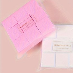Resim 500 adet Pembe/Beyaz Kare Lint-Free Manikür için Tırnak Cilası Temizleyici Mendiller, Jel Tırnak Cilası Temizleme Pedleri, Temizleme de 
