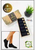 Resim Kadın Bambu Çorap 6 Çift Renkli Hediye Kutulu Patik Kadın Çorap Siyah 