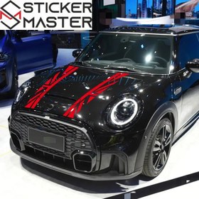 Resim Mini Cooper Kaput Şeridi | R56, F56 ve Tüm Modeller İçin Union Jack Bonnet Stripe - Turuncu 