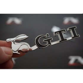 Resim Volkswagen Gti Running Rabbit Çamurluk Yanı Krom Metal 3M Logo (547331411) 