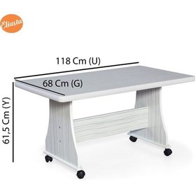 Resim Eliusta_Ticaret Mdf Orta Sehpa Tekerlekli Masa Yemek Masası Ofis Masası Fırsat 