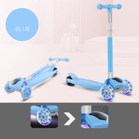 Resim Children'S Scooter Mi Gao Three-In-One Kids Skateboard Scooter Scooter - Blue / Flashing wheel 