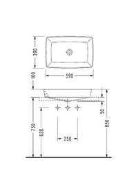 Resim Serel Rita Tezgah Üstü Lavabo 39 x 59 CM Rt47D x s110H 