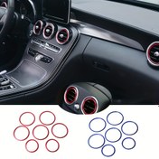 Resim 7 adet/takım Hava Çıkışı Çıkartması/Gösterge Paneli Hava Çıkışı Süsleme Halkası Çıkartması Mercedes Benz C Sınıfı W205 GLC X253 2015-2021 için 