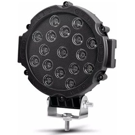 Resim Off Road Projektör Metal Kapak 17 Led Yuvarlak 18 Cm Siyah 1 Adet 