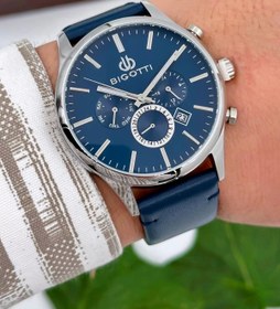 Resim Bigotti Milano Luxury Erkek Kol Saati Mavi Deri Kordon Çelik Kasa Fonksiyonlar Aktif zmb003 