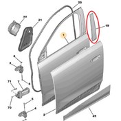 Resim Peugeot 3008 (2024-2025) Sol Ön Kapı Direk Çıtası (Orijinal) 